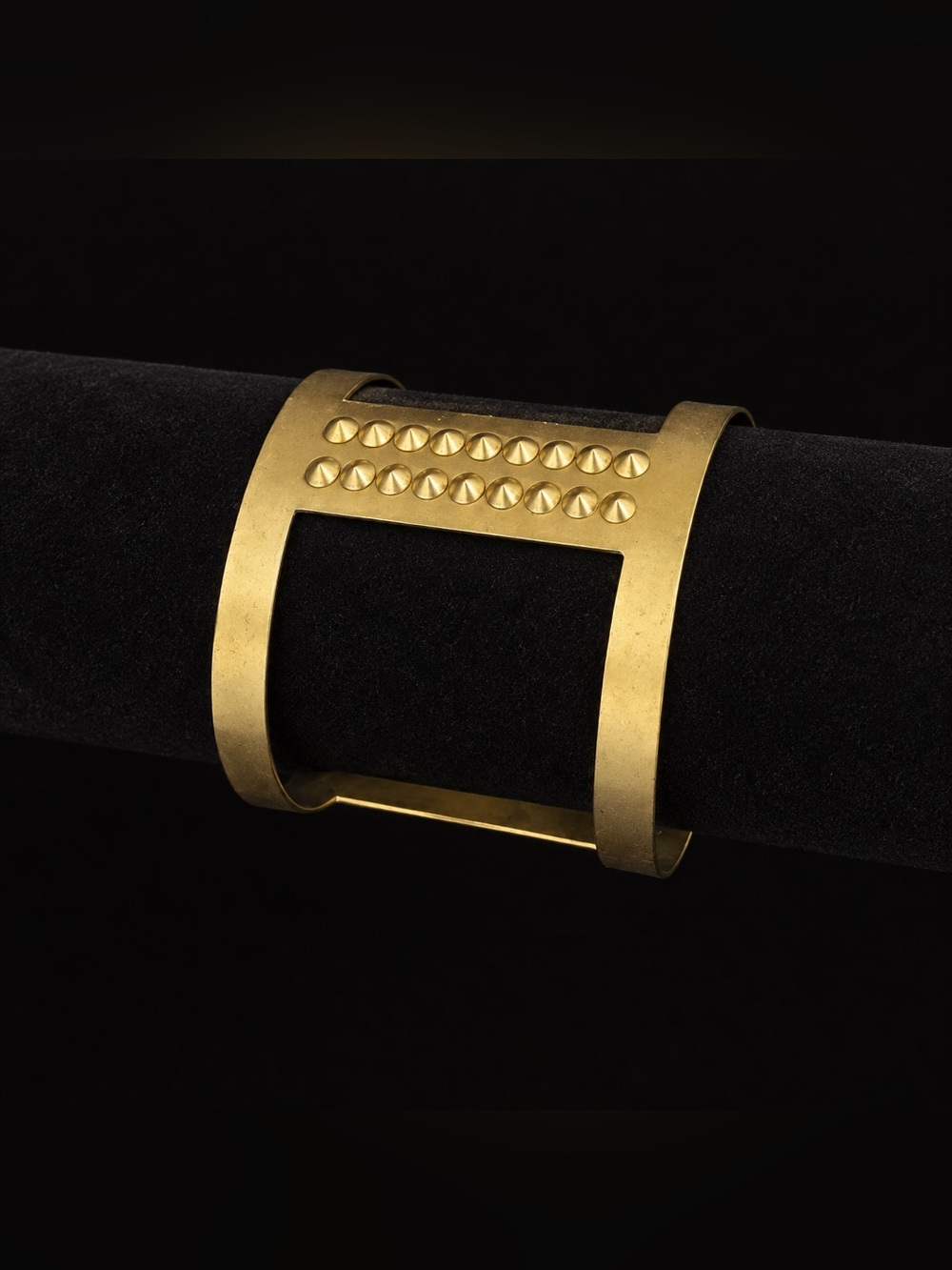 Gold-Tone Geometric Studded Cuff Bracelet